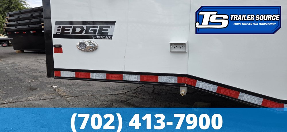 8.5x32 Haulmark Edge Enclosed Car Hauler Trailer - 7'10" Interior - 18K GVWR - Air Compressor Prep Pkg, Black Out Package, Power Awning, Turbo Pkg