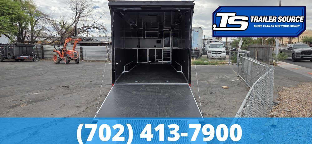 8.5x32 Haulmark Edge Enclosed Car Hauler Trailer - 7'10" Interior - 18K GVWR - Air Compressor Prep Pkg, Black Out Package, Power Awning, Turbo Pkg