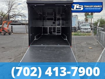 8.5x32 Haulmark Edge Enclosed Car Hauler Trailer - 7'10" Interior - 18K GVWR - Air Compressor Prep Pkg, Black Out Package, Power Awning, Turbo Pkg