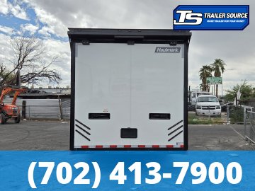 8.5x32 Haulmark Edge Enclosed Car Hauler Trailer - 7'10" Interior - 18K GVWR - Air Compressor Prep Pkg, Black Out Package, Power Awning, Turbo Pkg
