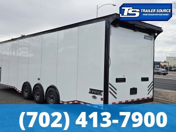 8.5x32 Haulmark Edge Enclosed Car Hauler Trailer - 7'10" Interior - 18K GVWR - Air Compressor Prep Pkg, Black Out Package, Power Awning, Turbo Pkg