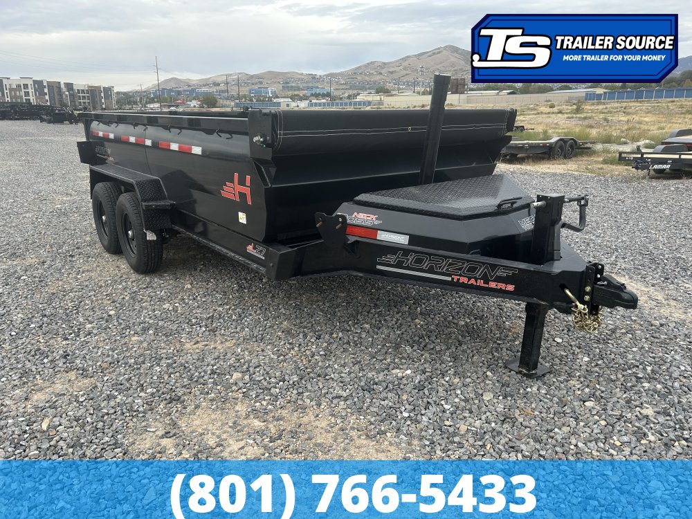 7x14 Horizon LZ7 Dump Trailer - 14K GVWR - Telescopic