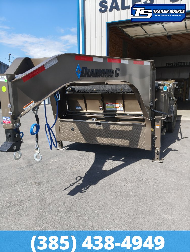 7x16 Diamond C LPT-GN 307 Gooseneck Dump Trailer - 32" Sides - 24K GVWR - 14 Ply Tires, ABS Brakes