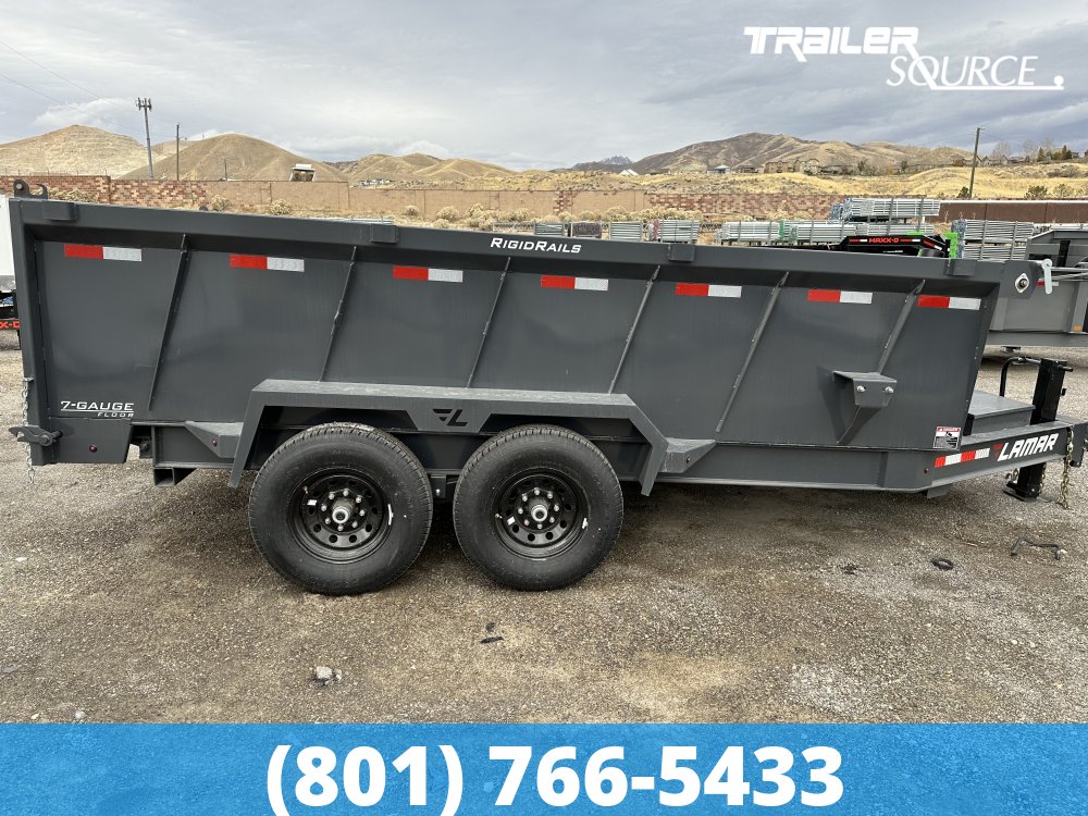 7x14 Lamar DT Telescopic 36" Sides 14K Dump Trailer