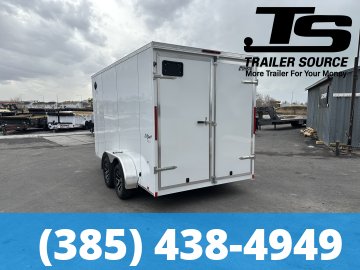 7x14 Pace American Outback Deluxe Enclosed Cargo Trailer - 7'0" Interior - 7K GVWR - 16" Cross Member Upgrade, Alloy Wheels, Barlock on Door, Barn Doors, D-Rings, Translucent Roof