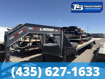 8.5x36 Lamar FD Gooseneck Equipment Trailer - 25.9K GVWR - 12k Axles, Max Ramps