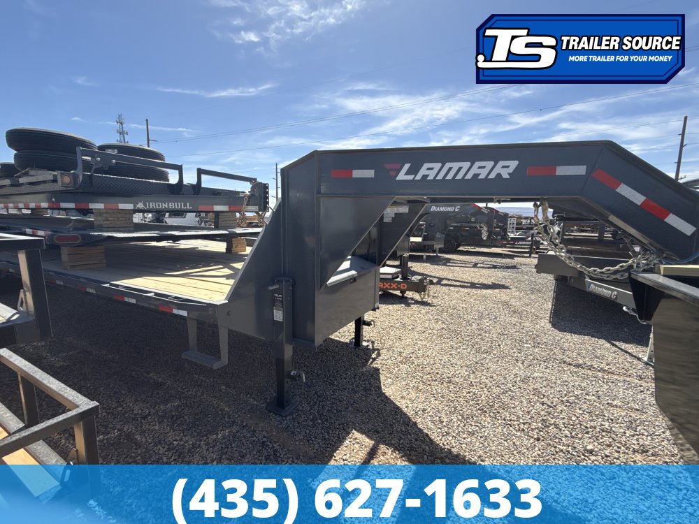 8.5x36 Lamar FD Gooseneck Equipment Trailer - 25.9K GVWR - 12k Axles, Max Ramps