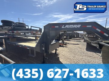 8.5x36 Lamar FD Gooseneck Equipment Trailer - 25.9K GVWR - 12k Axles, Max Ramps