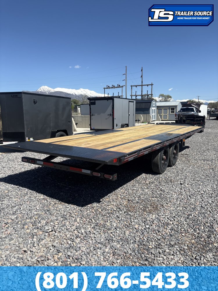 8.5x24 Diamond C DET 210 Deckover Tilt Trailer - 23K GVWR - Hydraulic Jack(s)