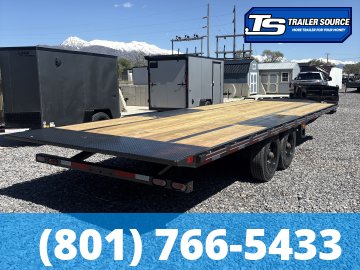 8.5x24 Diamond C DET 210 Deckover Tilt Trailer - 23K GVWR - Hydraulic Jack(s)