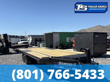 8.5x24 Diamond C DET 210 Deckover Tilt Trailer - 23K GVWR - Hydraulic Jack(s)