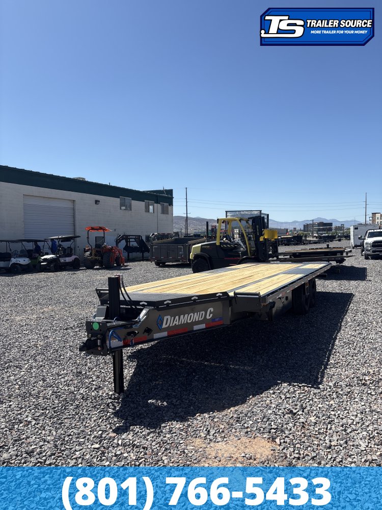 8.5x24 Diamond C DET 210 Deckover Tilt Trailer - 23K GVWR - Hydraulic Jack(s)
