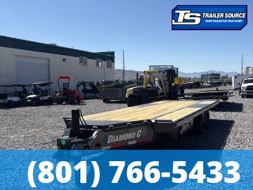 8.5x24 Diamond C DET 210 Deckover Tilt Trailer - 23K GVWR - Hydraulic Jack(s)