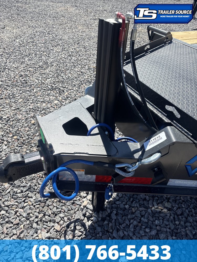 8.5x24 Diamond C DET 210 Deckover Tilt Trailer - 23K GVWR - Hydraulic Jack(s)