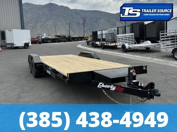 7x20 Liberty LC Flatbed Car Hauler Trailer - 10K GVWR - Slide Out Ramps