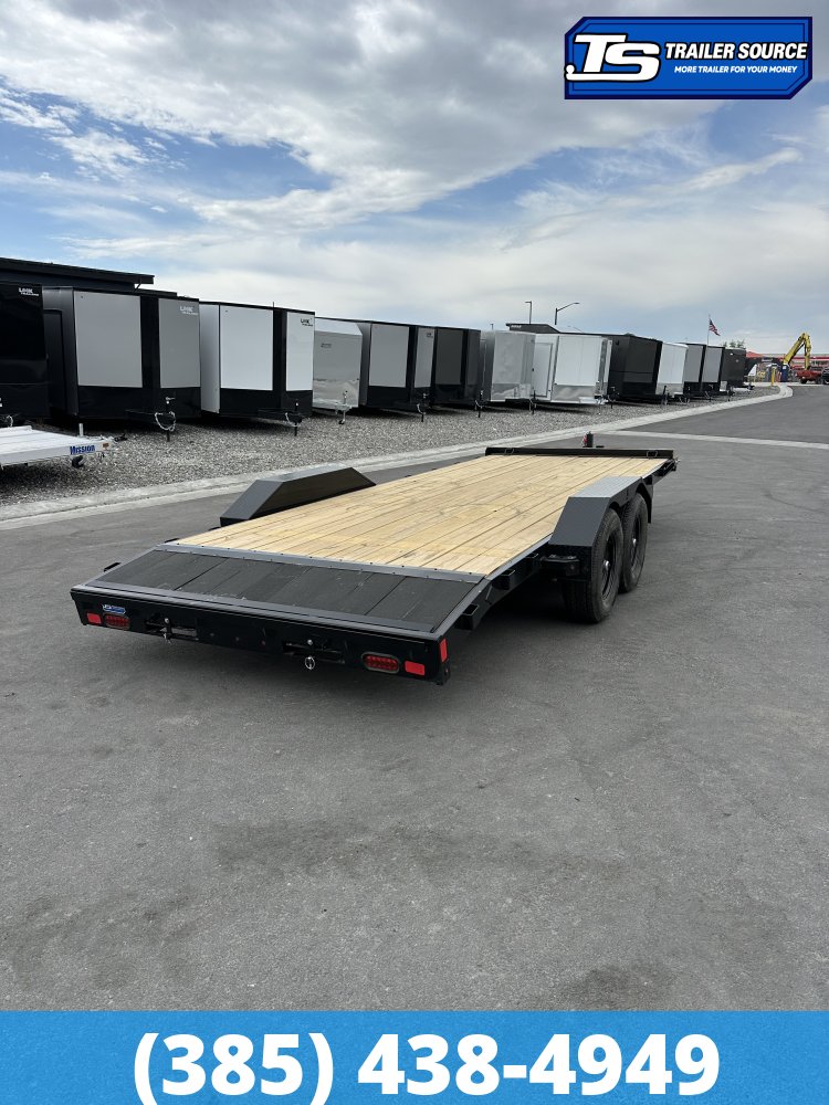 7x20 Liberty LC Flatbed Car Hauler Trailer - 10K GVWR - Slide Out Ramps