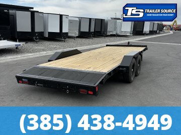 7x20 Liberty LC Flatbed Car Hauler Trailer - 10K GVWR - Slide Out Ramps