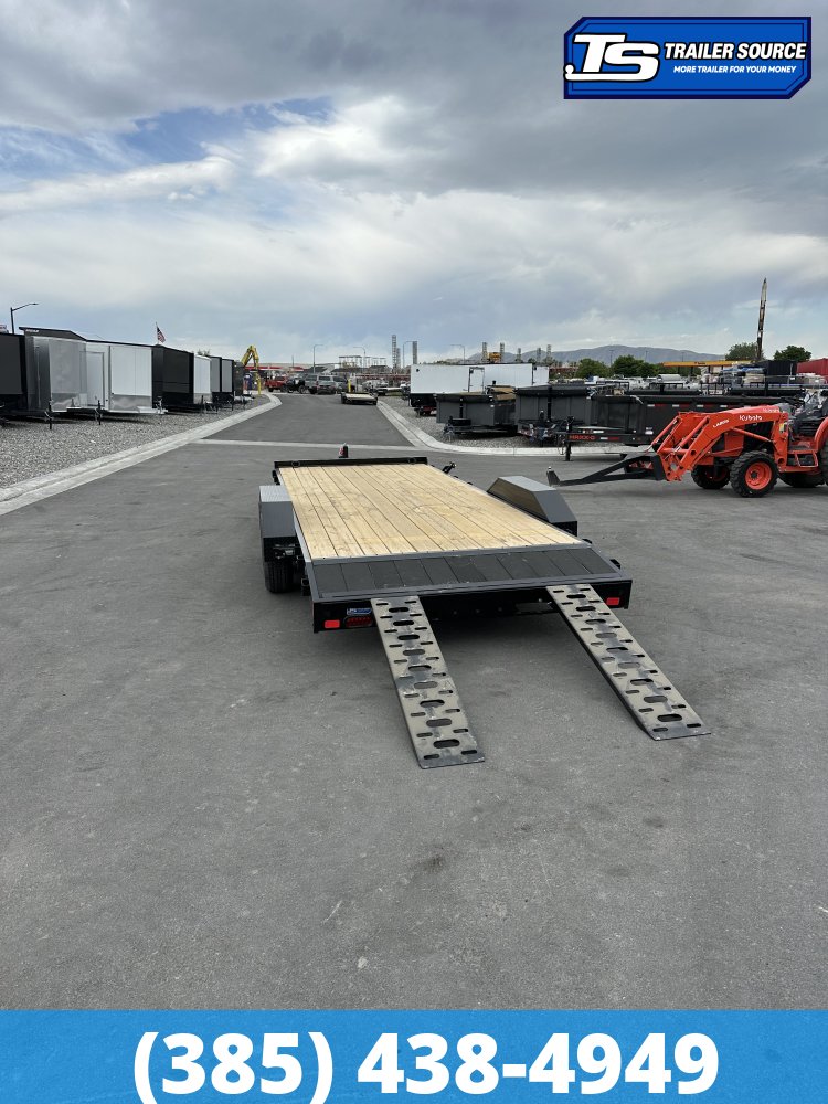 7x20 Liberty LC Flatbed Car Hauler Trailer - 10K GVWR - Slide Out Ramps