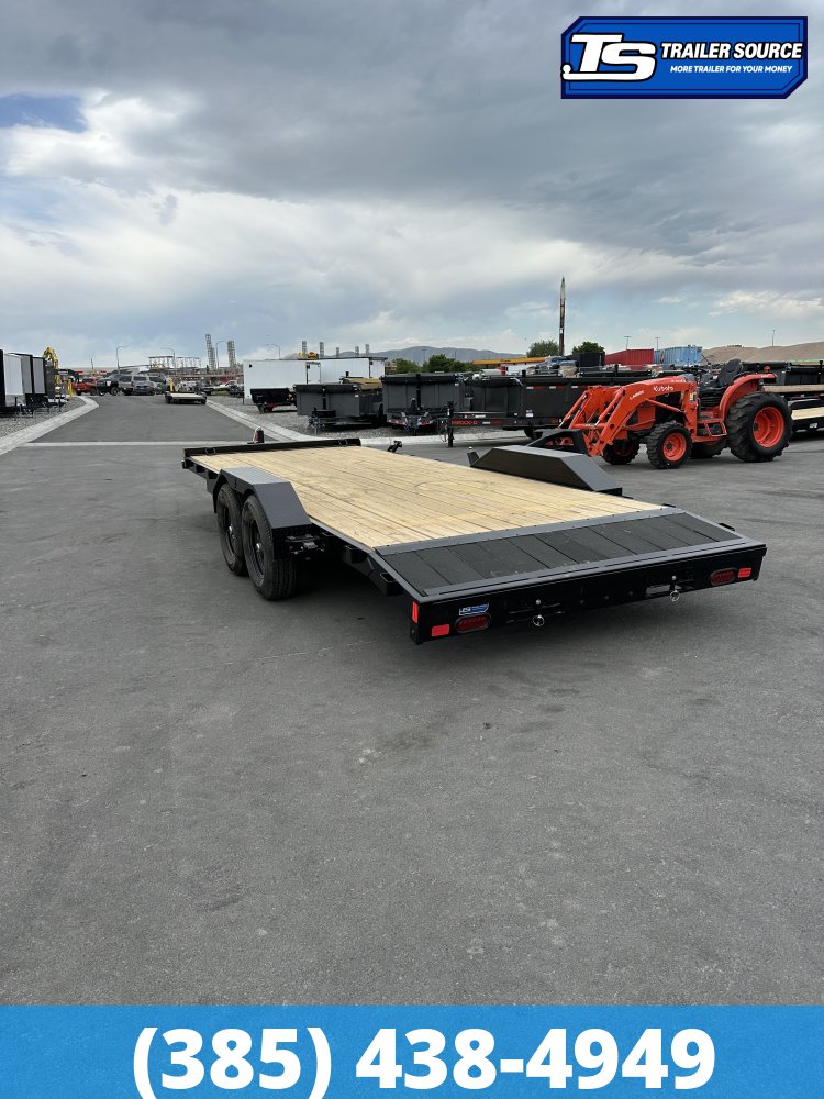 7x20 Liberty LC Flatbed Car Hauler Trailer - 10K GVWR - Slide Out Ramps
