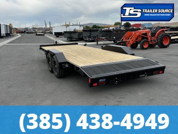 7x20 Liberty LC Flatbed Car Hauler Trailer - 10K GVWR - Slide Out Ramps