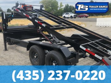 7x16 Horizon RDZ Gooseneck Roll Off Trailer Trailer - 15.7K GVWR - Engineered Neck, Solar Panel
