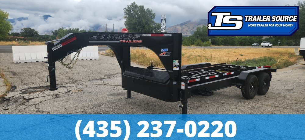 7x16 Horizon RDZ Gooseneck Roll Off Trailer Trailer - 15.7K GVWR - Engineered Neck, Solar Panel