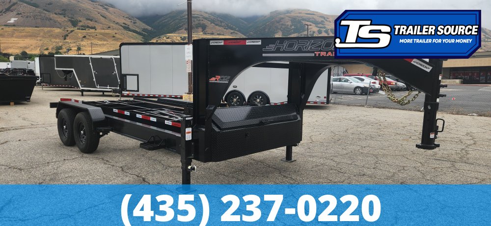 7x16 Horizon RDZ Gooseneck Roll Off Trailer Trailer - 15.7K GVWR - Engineered Neck, Solar Panel