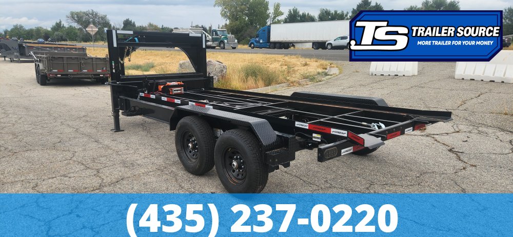 7x16 Horizon RDZ Gooseneck Roll Off Trailer Trailer - 15.7K GVWR - Engineered Neck, Solar Panel