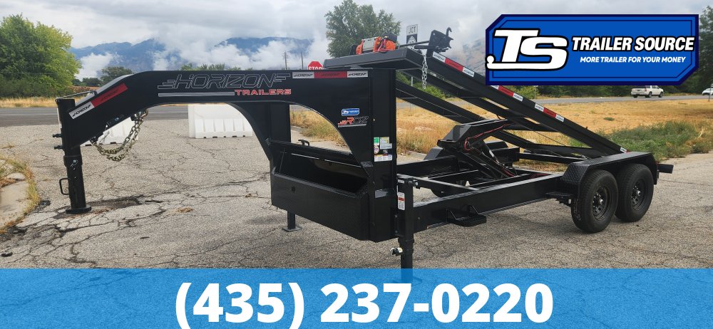 7x16 Horizon RDZ Gooseneck Roll Off Trailer Trailer - 15.7K GVWR - Engineered Neck, Solar Panel