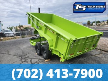 7x14 Diamond C LPT 207 Dump Trailer - 32" Sides - 15.5K GVWR - 14 Ply Tires, Long Arm Tarp, Solar Panel