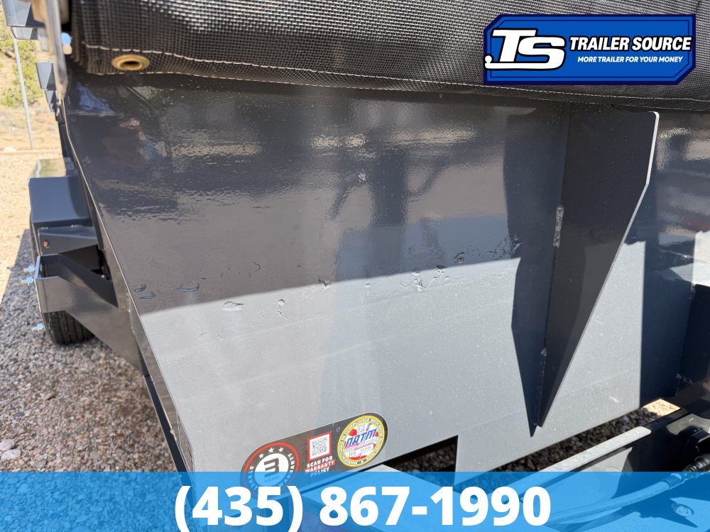 7x16 Lamar DT Dump Trailer - 24" Sides - 14K GVWR - 7 Gauge Floor, Telescopic
