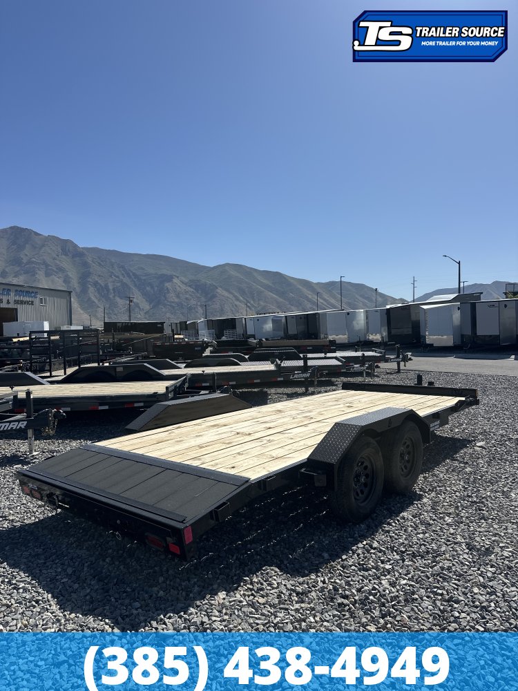7x18 Liberty LC Flatbed Car Hauler Trailer - 7K GVWR - Slide Out Ramps