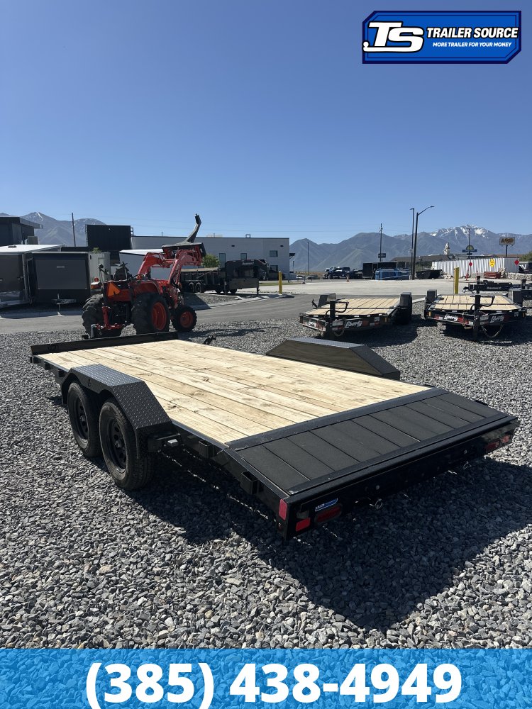 7x18 Liberty LC Flatbed Car Hauler Trailer - 7K GVWR - Slide Out Ramps