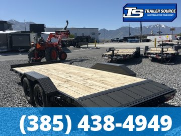 7x18 Liberty LC Flatbed Car Hauler Trailer - 7K GVWR - Slide Out Ramps