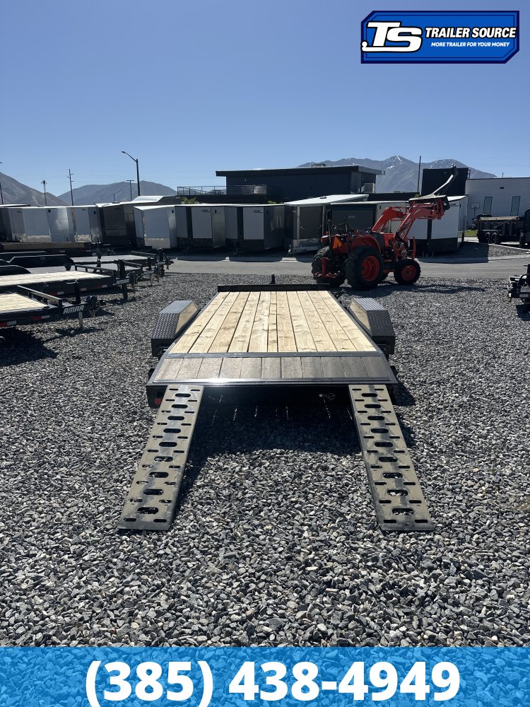 7x18 Liberty LC Flatbed Car Hauler Trailer - 7K GVWR - Slide Out Ramps