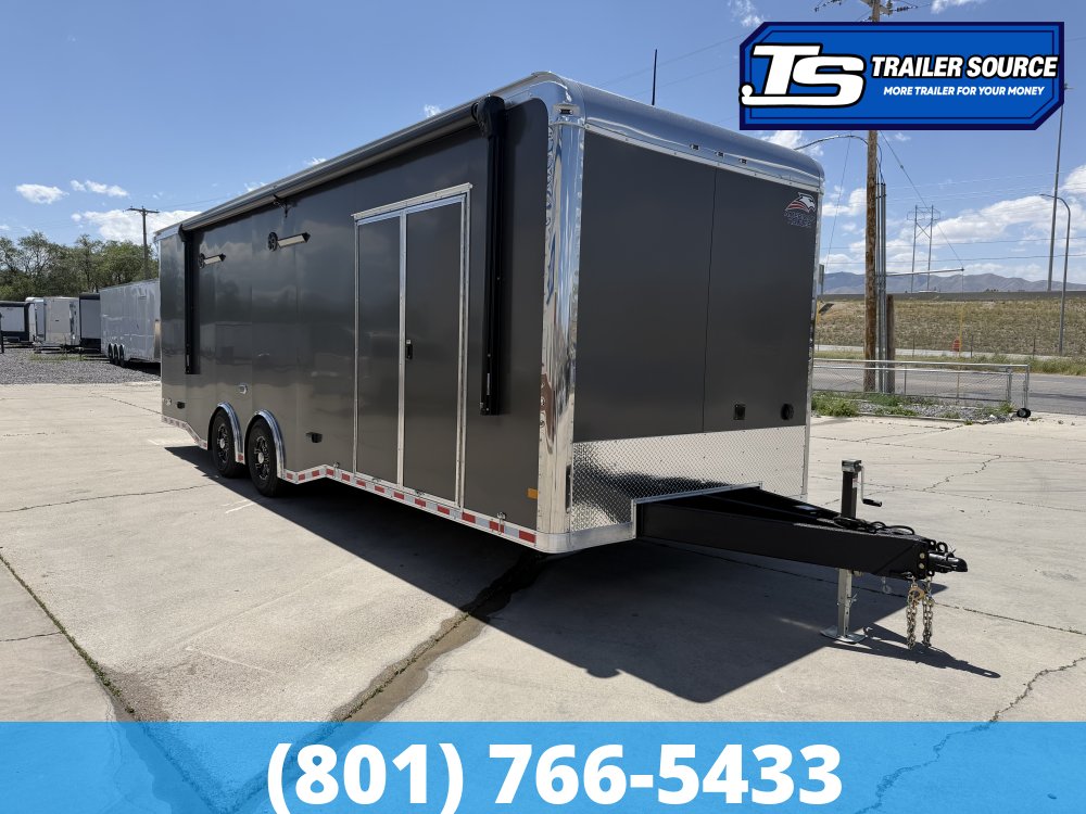 8.5x28 American Hauler Silver Hawk Turbo Pkg Enclosed Car Hauler Trailer - 7'10" Interior - 12K GVWR -