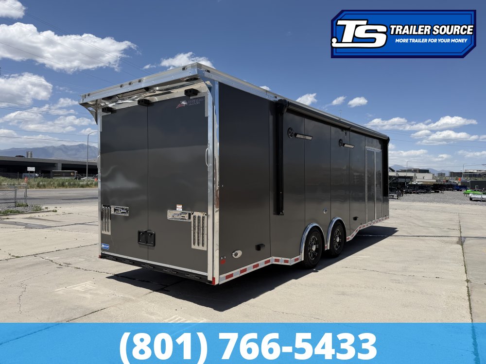 8.5x28 American Hauler Silver Hawk Turbo Pkg Enclosed Car Hauler Trailer - 7'10" Interior - 12K GVWR -
