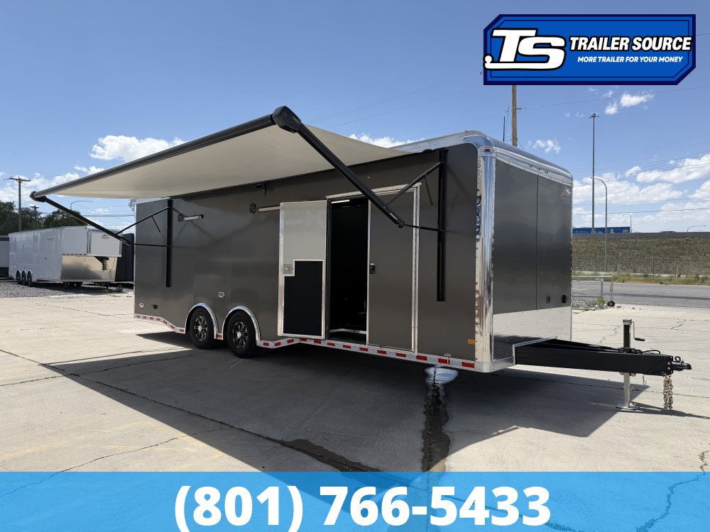 8.5x28 American Hauler Silver Hawk Turbo Pkg Enclosed Car Hauler Trailer - 7'10" Interior - 12K GVWR -