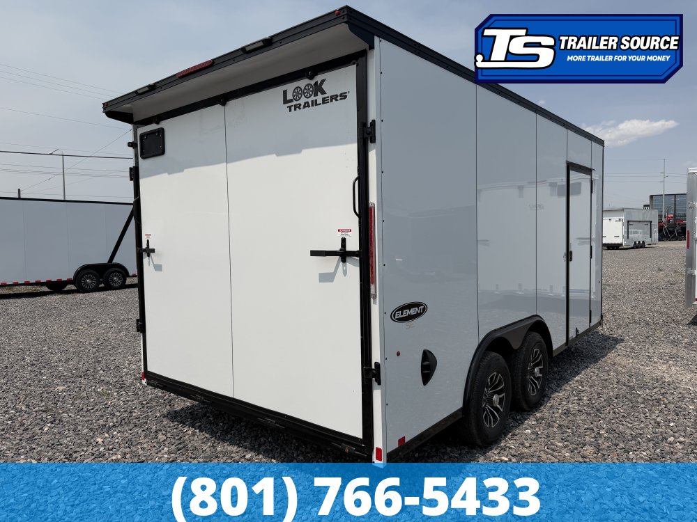 8.5x16 Look Element Elite Enclosed Car Hauler Trailer - 10K GVWR - .080 PolyCor, Alloy Wheels, Black Out Package, Finished Interior, Rear Spoiler w/ Load Lights, Rubber Coin Floor