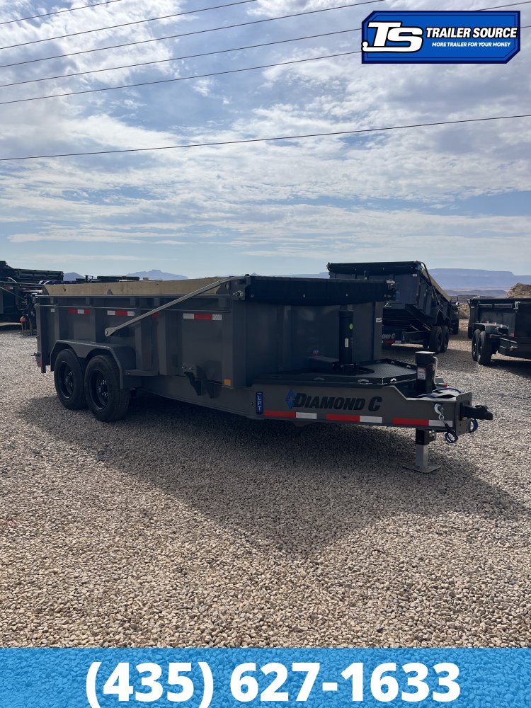 7x14 Diamond C LPT 208 Dump Trailer - 32" Sides - 18K GVWR - 18 Ply Tires, Board Brackets