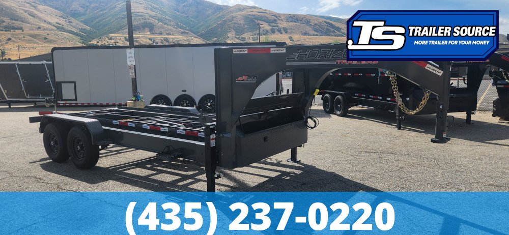 7x16 Horizon RDZ Gooseneck Roll Off Trailer Trailer - 15.7K GVWR - Engineered Neck, Solar Panel