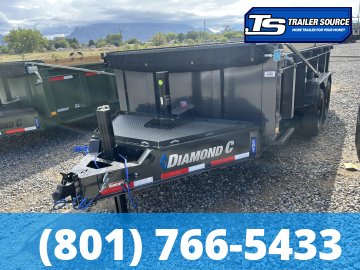 7x14 Diamond C LPT 207 Dump Trailer - 32" Sides - 15.5K GVWR - 14 Ply Tires, Long Arm Tarp