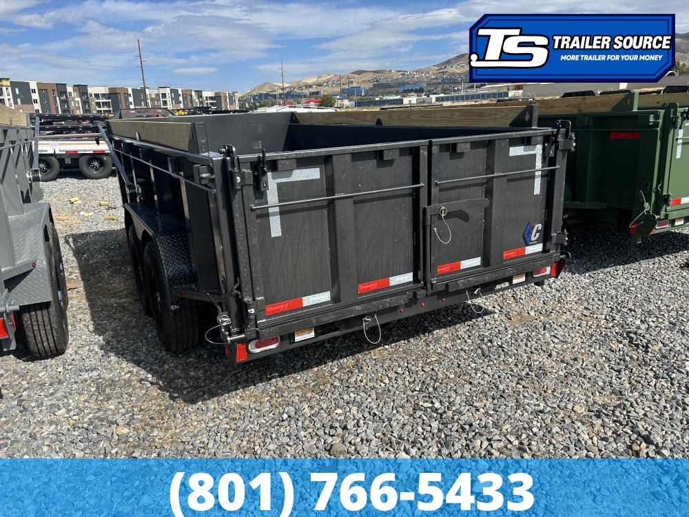 7x14 Diamond C LPT 207 Dump Trailer - 32" Sides - 15.5K GVWR - 14 Ply Tires, Long Arm Tarp