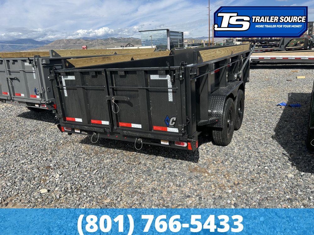 7x14 Diamond C LPT 207 Dump Trailer - 32" Sides - 15.5K GVWR - 14 Ply Tires, Long Arm Tarp