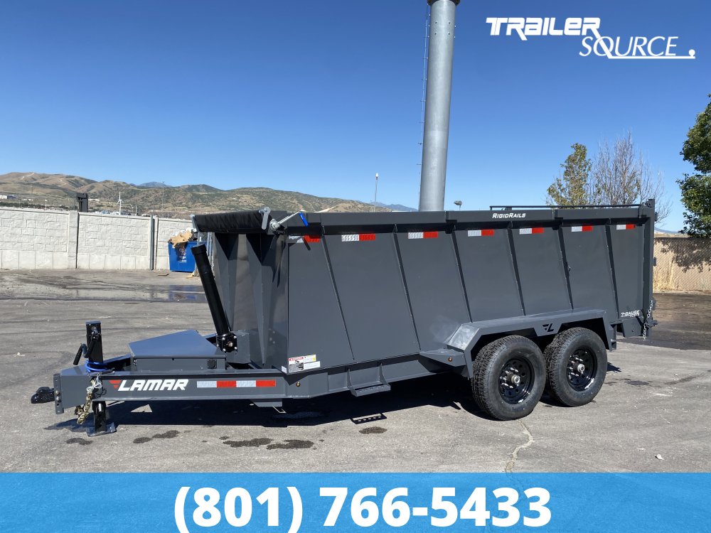 7x14 Lamar DT Telescopic 48" Sides 14K Dump Trailer