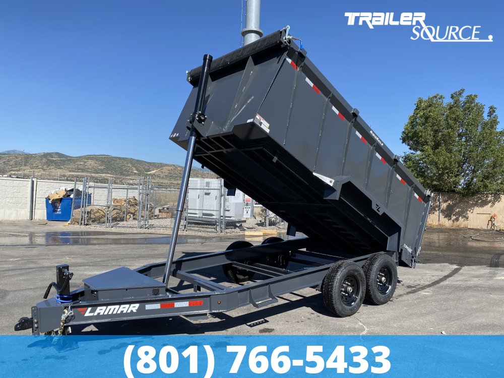 7x14 Lamar DT Telescopic 48" Sides 14K Dump Trailer