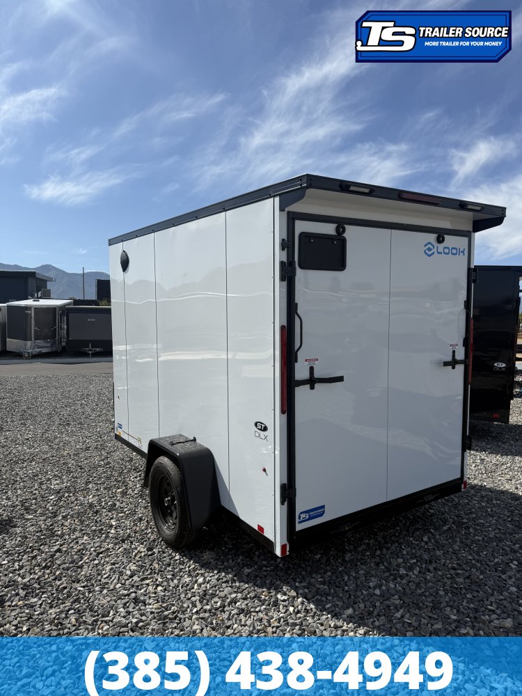 6x10 Look ST DLX Enclosed Cargo Trailer - 6'6" Interior - 3.5K GVWR - 16" Cross Member Upgrade, Black Out Package, Rear Spoiler w/ Load Lights