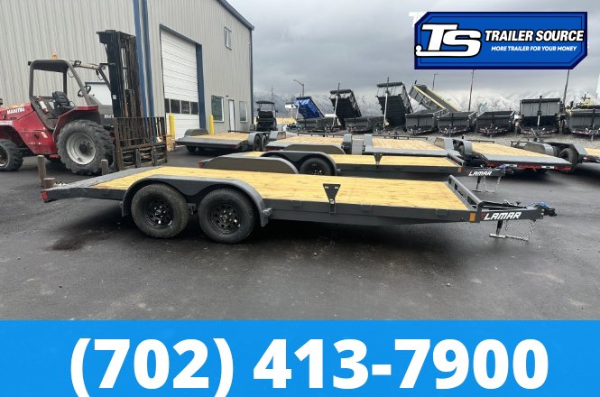 7x16 Lamar CE Flatbed Car Hauler Trailer - 7K GVWR - Dovetail