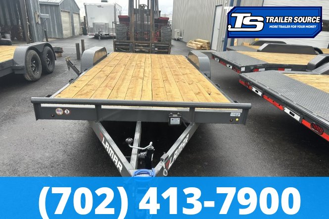 7x16 Lamar CE Flatbed Car Hauler Trailer - 7K GVWR - Dovetail