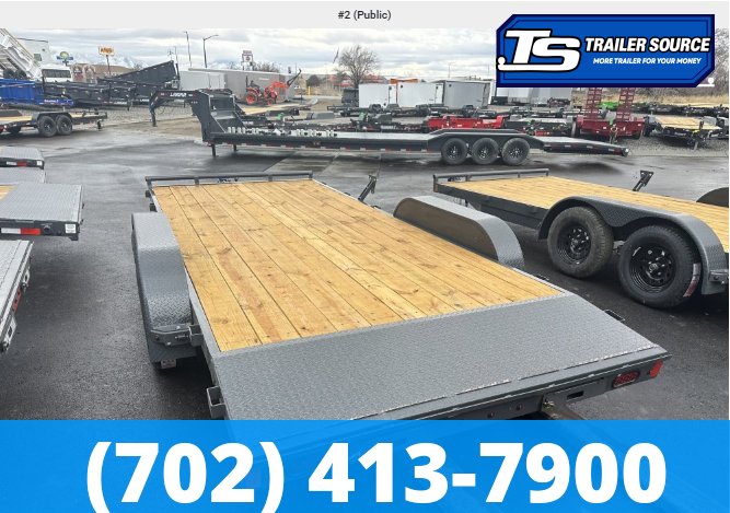 7x16 Lamar CE Flatbed Car Hauler Trailer - 7K GVWR - Dovetail